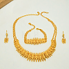 Vintage Alloy Spiked Fringe Bracelet & Necklace & Earrings Set for Women IV1181-2