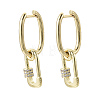 Brass Micro Pave Clear Cubic Zirconia Dangle Hoop Earrings EJEW-N011-21G-NF-3