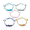 Natural & Synthetic Gemstone Chip Bead Braided Bracelets for Women BJEW-JB09992-1