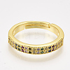 Adjustable Brass Micro Pave Cubic Zirconia Finger Rings RJEW-S044-028-2