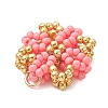 Glass Seed Beaded Pendants PALLOY-MZ01267-03-3