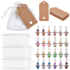 24Pcs ABS Plastic Imitation Pearl Handmade Polymer Clay & & Alloy Pendant Decorations HJEW-OC00344-1