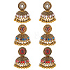 3 Pairs 3 Colors Bell Alloy Chandelier Earrings EJEW-AN0004-95-1