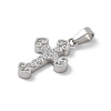 304 Stainless Steel Micro Pave Cubic Zirconia Pendants STAS-Z107-08P-10-2