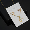 304 Stainless Steel with Natural Shell Pendant Necklaces & Stud Earrings Sets FS-WG5FD70-11-1
