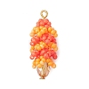 Glass Seed Beaded Pendants PALLOY-MZ01358-1