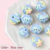 10Pcs Hand Painted Opaque Acrylic with Enamel Beads MACR-YW0003-29B-1