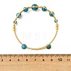 Herringbone Wire-Wrapped Natural Apatite Brass Cuff Bangles BJEW-JB14039-01-4