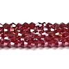 Opaque Solid Color Electroplate Glass Beads Strands LS-EGLA-A039-P4mm-B01-1