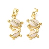 Brass Micro Pave Clear Cubic Zirconia Pendants CU-CBA2554-09G-01-1