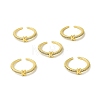 Clear Cubic Zirconia Initial Letter Open Cuff Ring RJEW-H120-09G-K-4