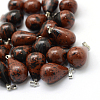 Teardrop Natural Mahogany Obsidian Pendants G-Q435-03-1