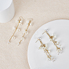 2 Pairs 2 Style Plastic Lily of the Valley Dangle Stud Earrings EJEW-AN0002-83-6