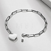 Non-Tarnish 304 Stainless Steel Heart Charm Bracelets WG609E7-01-2