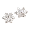 Christmas Brass Clear Cubic Zirconia Beads KK-B186-03P-2