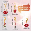 Valentine's Day Theme Alloy Enamel Pendant Decoration HJEW-SC0001-25-2