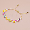 Handmade Glass Seed Bead Woven Flower Braided Bracelets RV1845-3