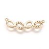 Brass Micro Pave Cubic Zirconia Links ZIRC-E124-14G-2