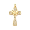 Brass Micro Pave Clear Cubic Zirconia Pendants KK-P352-02C-G-1