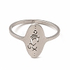 Non-Tarnish 304 Stainless Steel Yoga Theme Finger Ring for Women RJEW-K239-16P-1