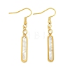 Ion Plating(IP) Rectangle Synthetic Shell Dangle Earrings EJEW-G400-48G-02-1