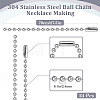 24Pcs 304 Stainless Steel Ball Chain Necklace Making NJEW-BBC0001-10C-2
