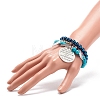 3Pcs 3 Style Synthetic Turquoise(Dyed) & Hematite Stretch Bracelets Set BJEW-JB08589-6
