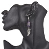 Natural Amethyst & Natural Green Aventurine & Natural Rose Quartz Wing Dangle Earrings EJEW-TA00684-3