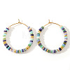 Bohemian Style Multicolor Shell Hoop Earrings XS6775-4-2