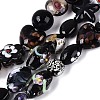 Handmade Foil Glass with Gold Sand Lampwork Beads Strands FOIL-Q002-08A-1