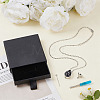 Natural Snowflake Obsidian Teardrop Urn Ashes Pendant 304 Stainless Steel Cable Chain Necklaces NJEW-OC0001-09A-4