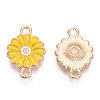 Zinc Alloy Enamel Sunflower Connector Charms ENAM-E011-01KCG-05-1