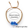 Marine Animal Dolphin Glass & Brass Beads Braided Bead Bracelets OC7969-2-1