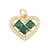 Valentine's Day Brass Micro Pave Cubic Zirconia Pendants KK-D258-10G-02-1