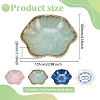 4Pcs 4 Colors Flambed Glazed Lotus Leaf Multi-Use Jewelry Plate for Rings Necklace Bracelet Display AJEW-FG0003-59-2