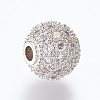 Brass Micro Pave Cubic Zirconia Beads LS-ZIRC-E134-8mm-04P-2