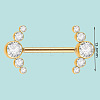 304 Stainless Steel Crystal Rhinestone Barbell Nipple Rings WG5DFA5-24-1