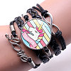 Imitation Leather Woven Multi-strand Bracelets WG5997F-02-1