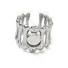 304 Stainless Steel Cuff Ring Components SA-CBA37BC-18A-P-2