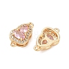 Brass Micro Pave Cubic Zirconia Links Connector Charms KK-K351-77G-05-2