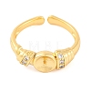 Rack Plating Brass Clear Cubic Zirconia Cuff Ring Components RJEW-M177-01G-2