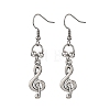 Musical Note Tibetan Style Alloy Dangle Earrings EJEW-JE06773-2