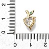 Brass Pave Clear Cubic Zirconia Charms KK-Q048-21G-3