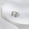 Stainless Steel Butterfly Adjustable Open Cuff Rings for Women OK2282-1-1