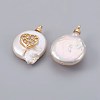 Natural Cultured Freshwater Pearl Pendants X-PEAR-F008-23G-03-2