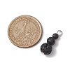 Natural Lava Rock Round Beaded Pendants PALLOY-JF02867-06-2