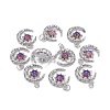 Brass Micro Pave Clear Cubic Zirconia Glass Pendants ZIRC-C024-06P-01-3