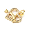 Brass Micro Pave Cubic Zirconia Charms LS-KK-I381-07G-04-2