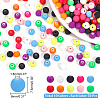 500Pcs 10 Colors Plastic Rubberized Style Beads KY-AR0001-13-2