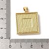 Square with Corss  Brass Micro Pave Cubic Zirconia Pendants KK-K385-041G-4